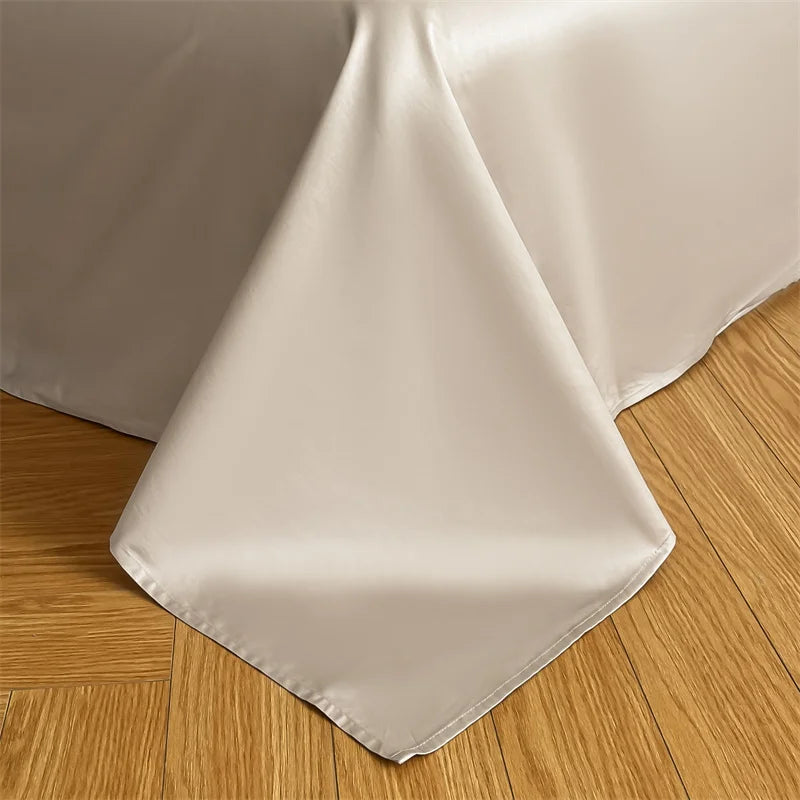 Plain Egyptian Cotton Bedding Set 800TC | Terracotta grey sheet corner