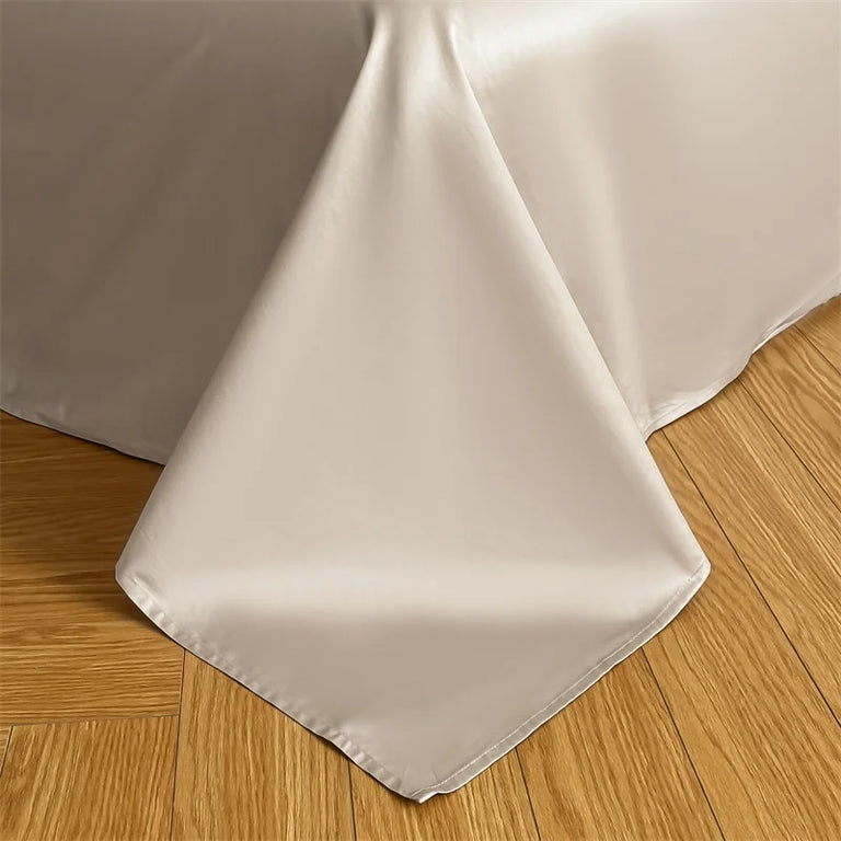 Plain Egyptian Cotton Bedding Set 800TC | Terracotta grey sheet corner