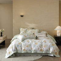 Printed Cotton Bedding Set 600TC | Mint Leaf