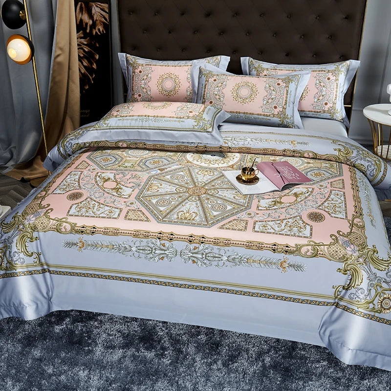 Printed Egyptian Cotton Bedding Set 1000TC | Heritage Prints bedding front view