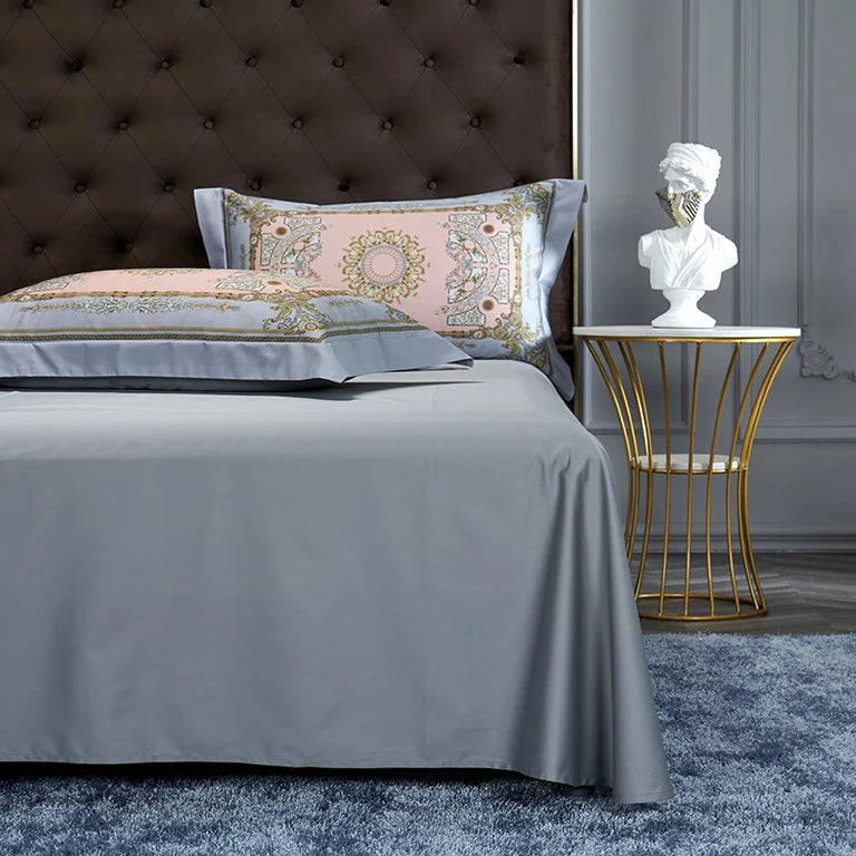 Printed Egyptian Cotton Bedding Set 1000TC | Heritage Prints plain sheet