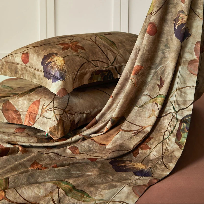 Printed Egyptian Cotton Bedding Set 1200TC | Autumn Leaf - Egyptian Bedding
