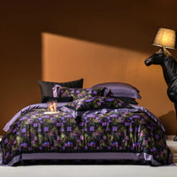 Printed Egyptian Cotton Bedding Set 1200TC | Violet Mosaic