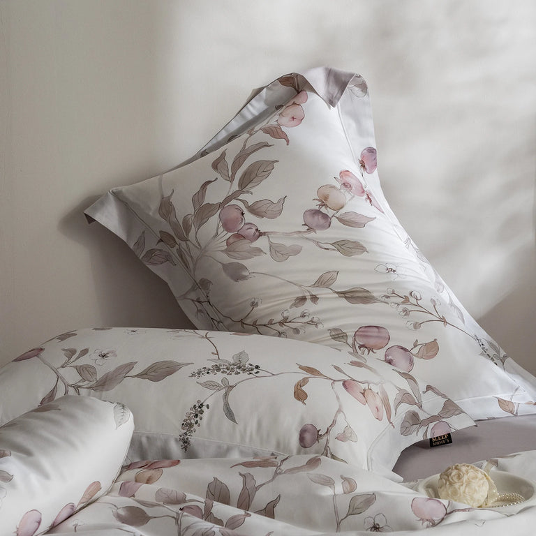 Printed Egyptian Cotton Bedding Set 600TC | Soft Botanicals pillowcase and print