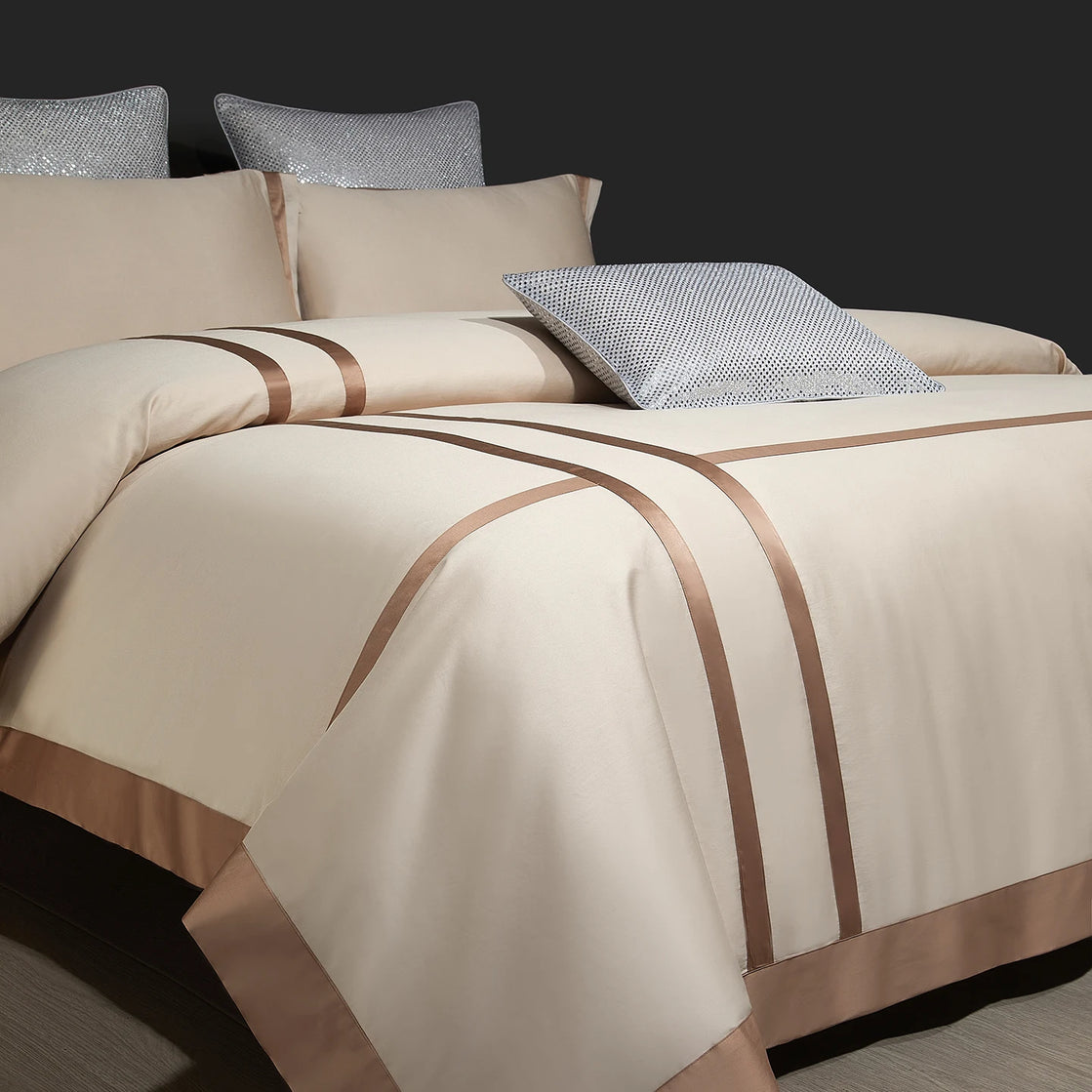 Sateen Egyptian Cotton Bedding Set 1000TC | Twin Stripe - Egyptian Bedding