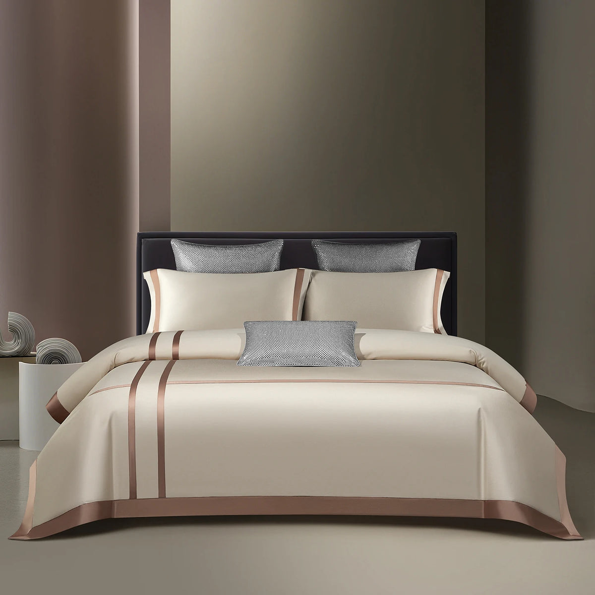 Sateen Egyptian Cotton Bedding Set 1000TC | Twin Stripe - Egyptian Bedding